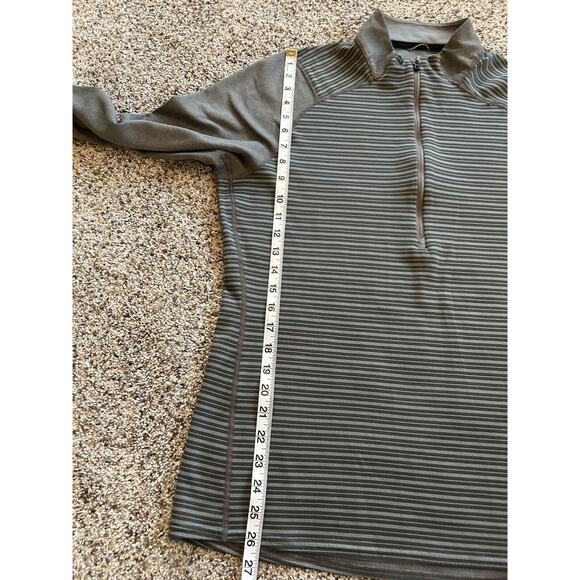 Patagonia sz L Men’s Shirt 1/2 Zip Pullover Stripes Gray Thumb Loops E24 - Picture 5 of 9